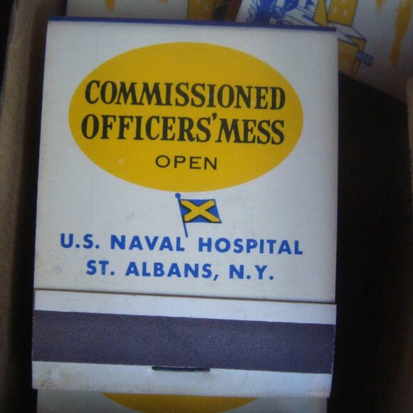 U.S. NAVAL HOSPITAL COMMISSIONED OFFICERS' MESS Matchbook Covers St. Albans, NY - Picture 2 of 5